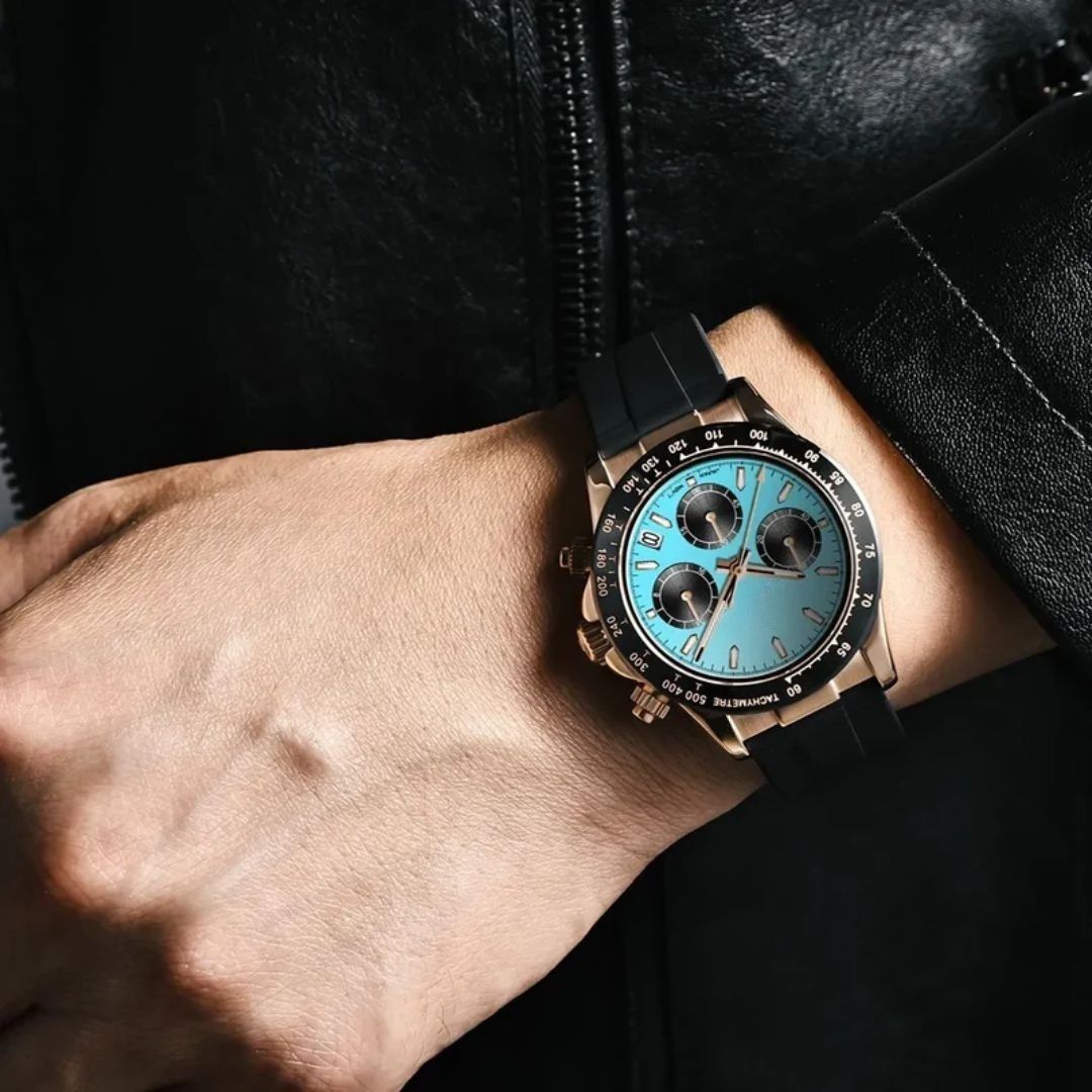 Turquoise Blue Watch with Rubber Band