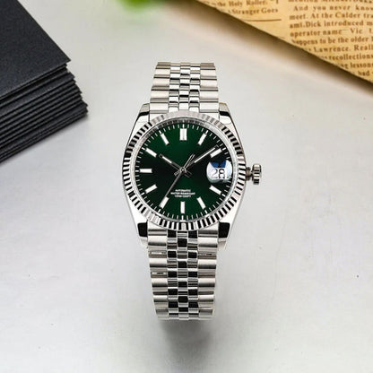 Green Dial Watch with Jubilee Band