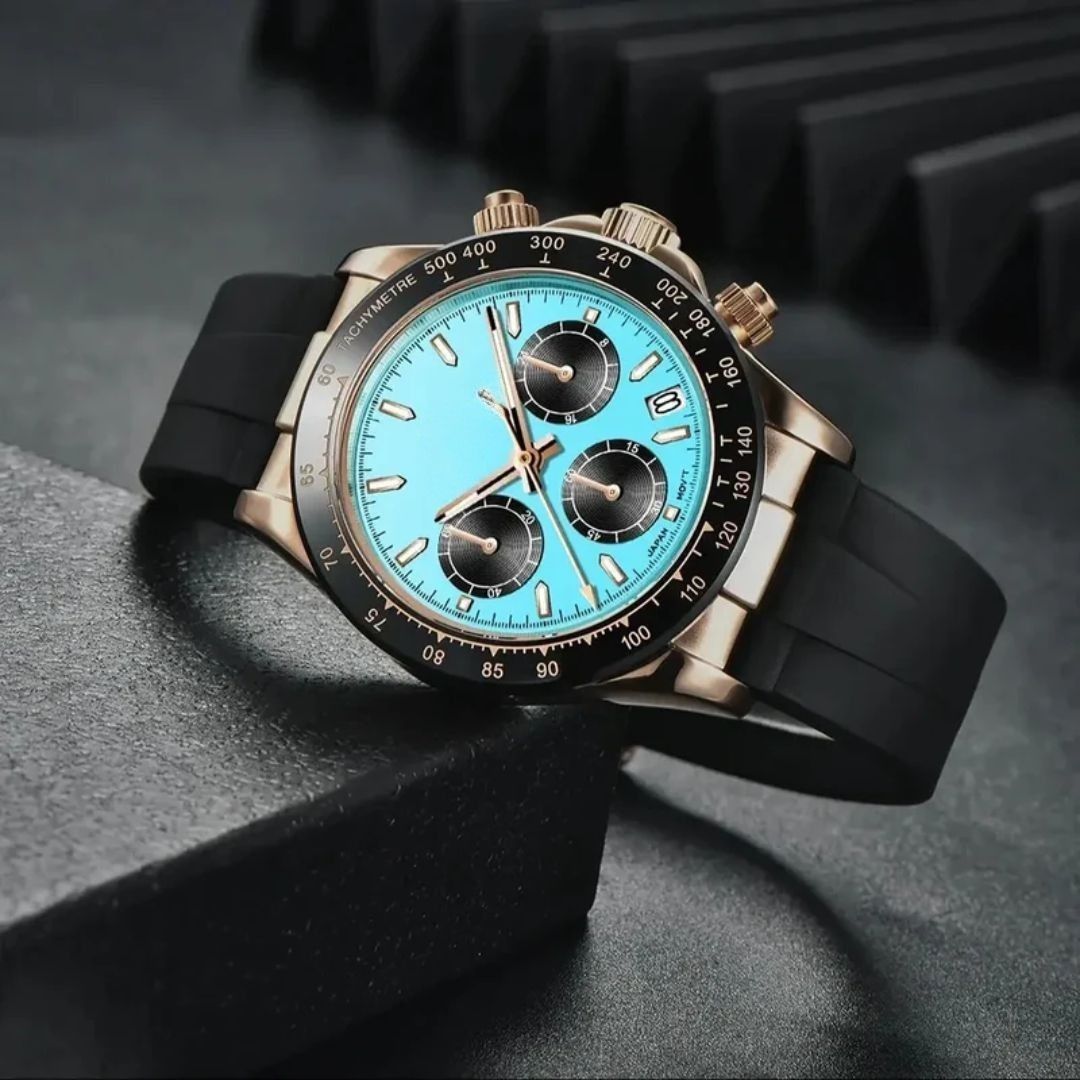 Turquoise Blue Watch with Rubber Band