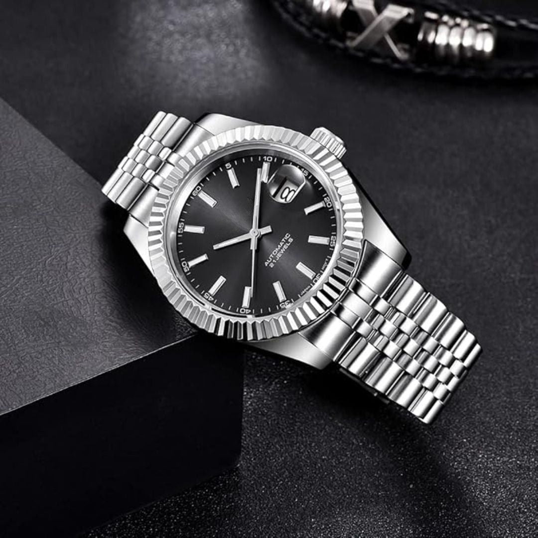 Black Dial Watch with Jubilee Band