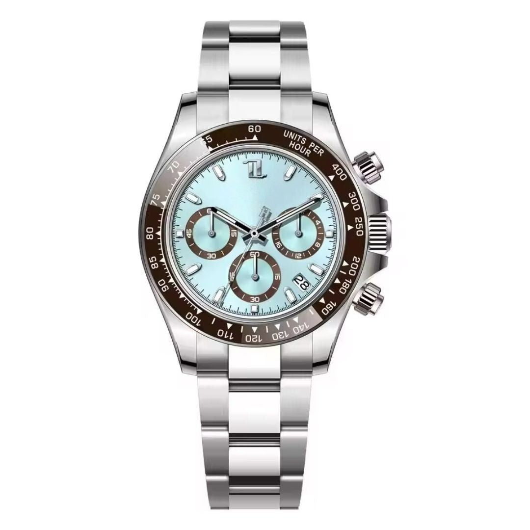 Silver Blue Watch with Oyster Band