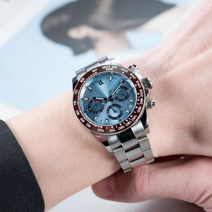 Silver Blue Watch with Oyster Band