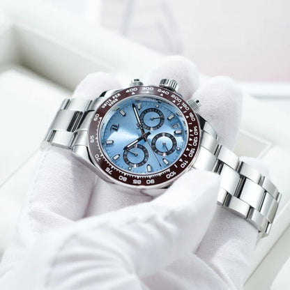 Silver Blue Watch with Oyster Band
