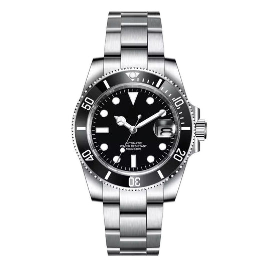Black Ceramic Watch with Oyster Band
