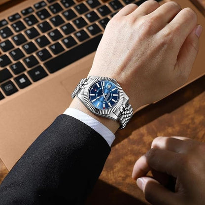 Blue Dial Watch with Jubilee Band