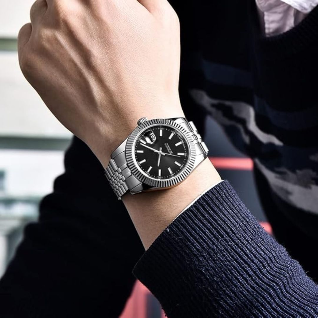 Black Dial Watch with Jubilee Band